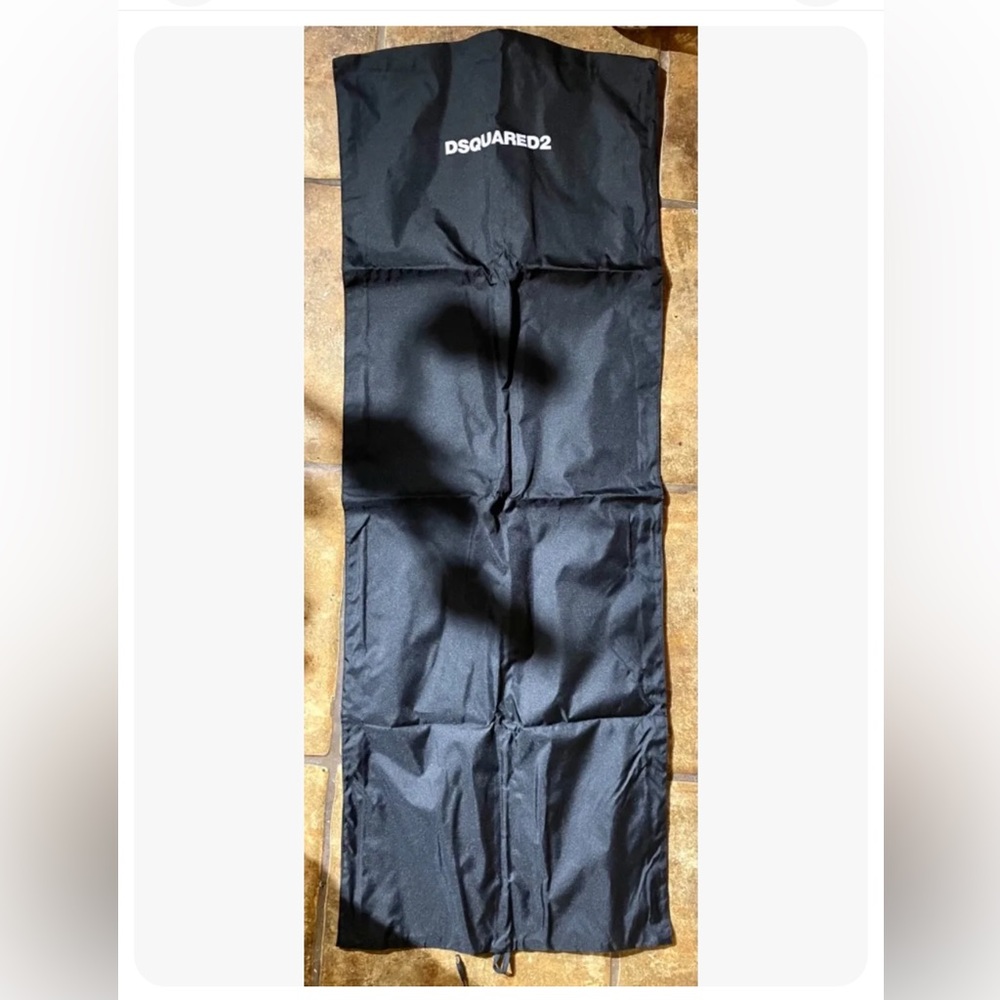 DSQUARED2 Designer Black Garment Bag Authentic Clothing Suits Shirts Button Zip